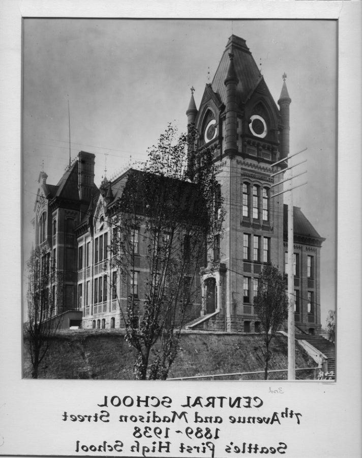 学校中心大楼. 第七大道和麦迪逊街. 1889-1938. 西雅图的第一所高中